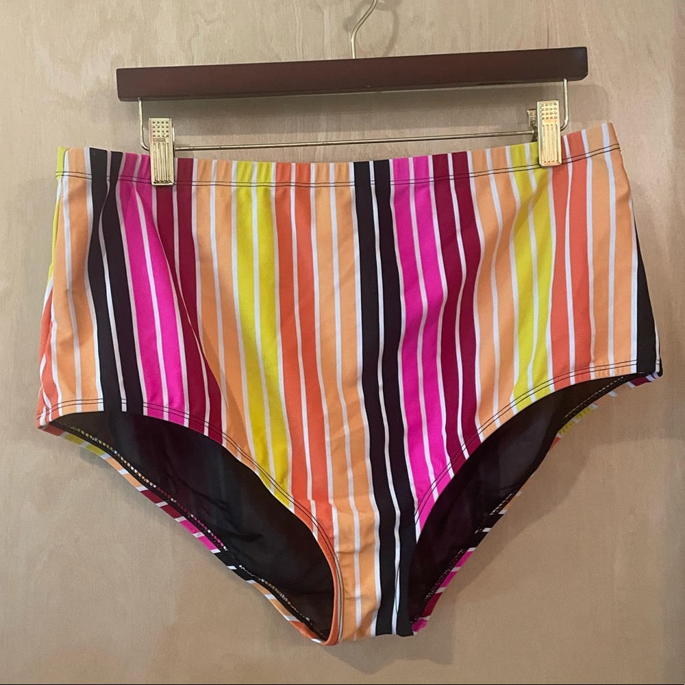 Multicolor Striped High Waisted Torrid Bikini Bottoms Size 2